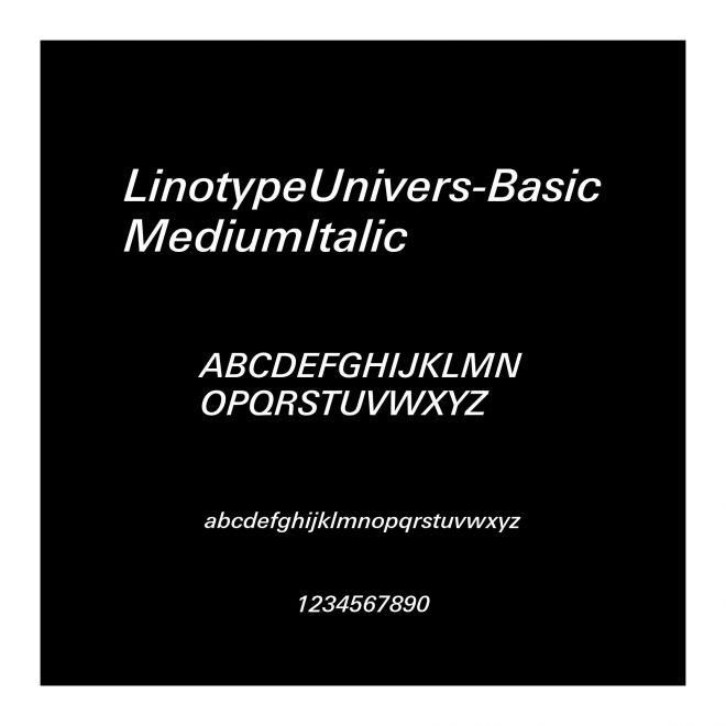 LinotypeUnivers-BasicMediumItalic