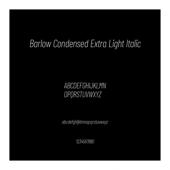 Barlow Condensed Extra Light Italic