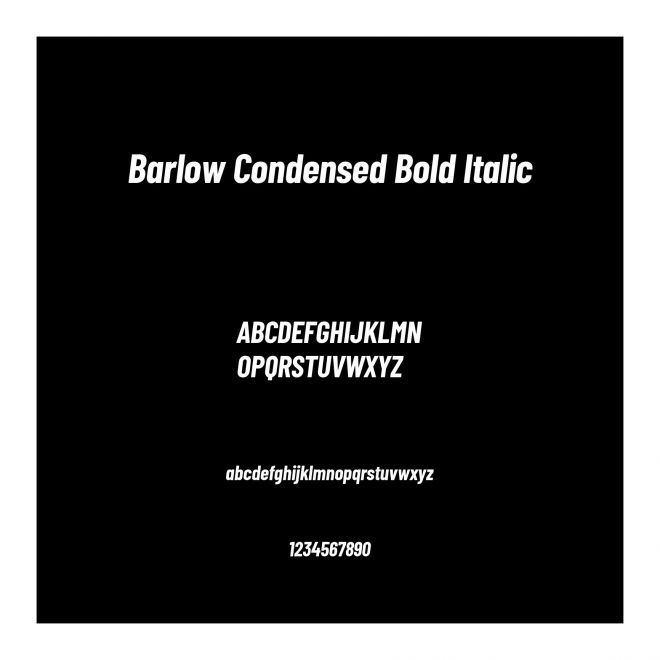 Barlow Condensed Bold Italic