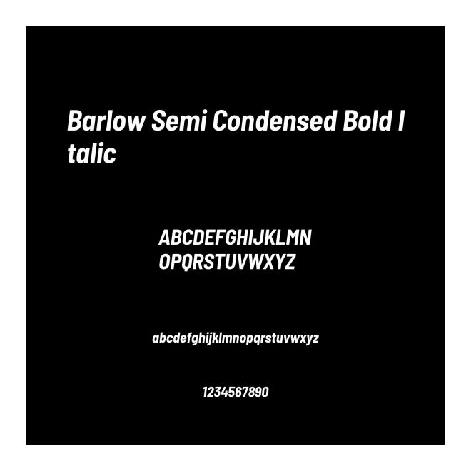 Barlow Semi Condensed Bold Italic