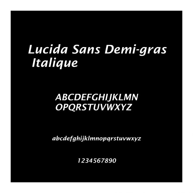 Lucida Sans Demi-gras Italique