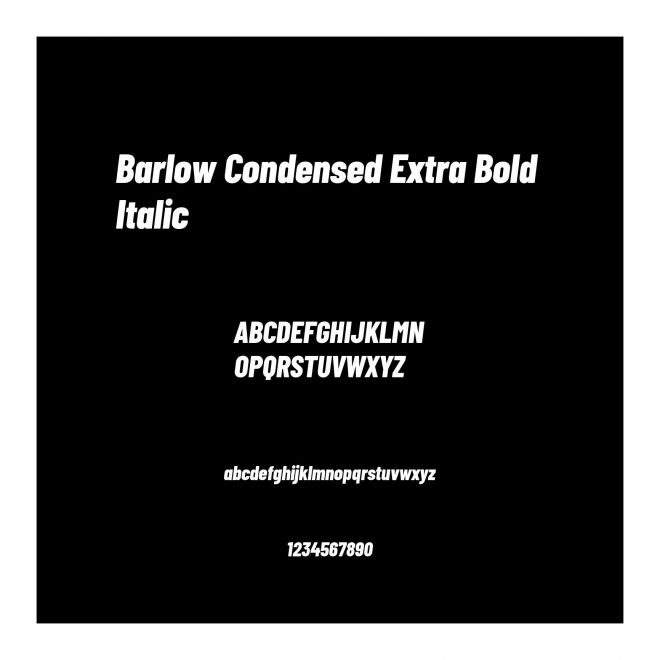Barlow Condensed Extra Bold Italic