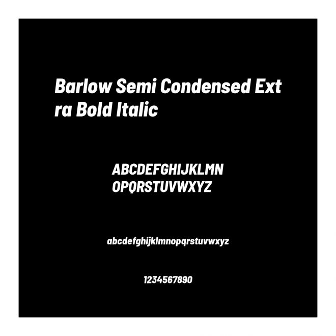 Barlow Semi Condensed Extra Bold Italic
