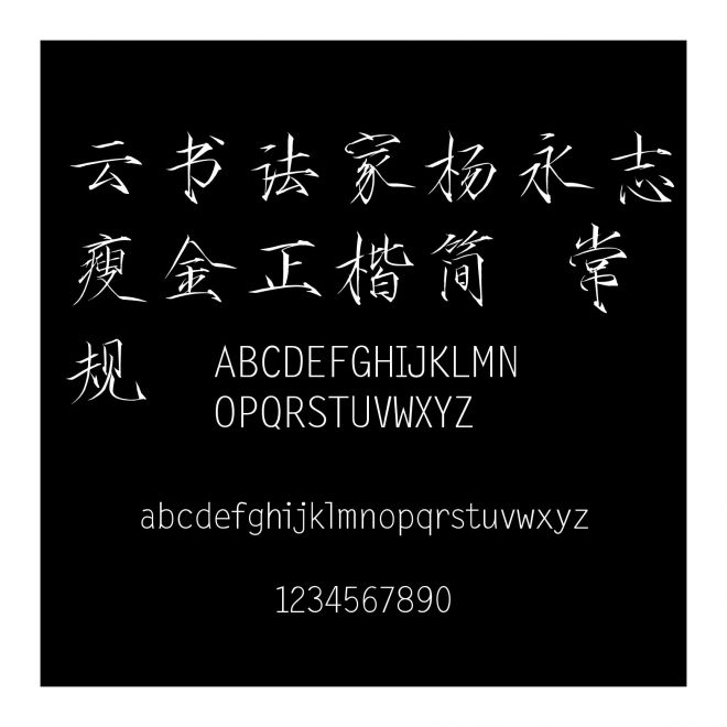 云書法家楊永志瘦金正楷簡 常規(guī)