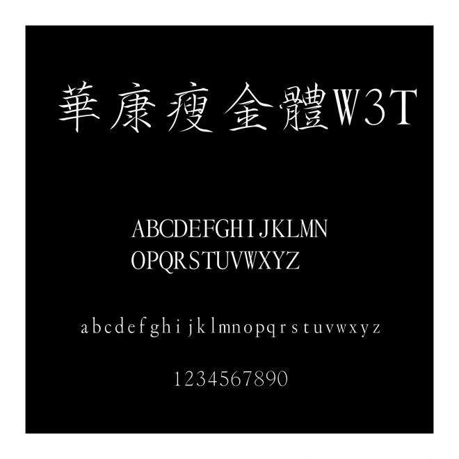 華康瘦金體W3T
