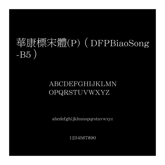 華康標宋體(P)（DFPBiaoSong-B5）