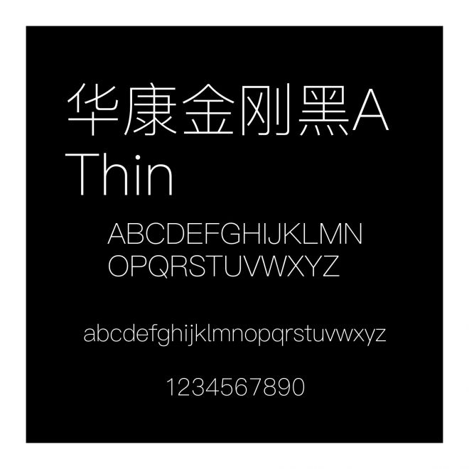華康金剛黑A Thin
