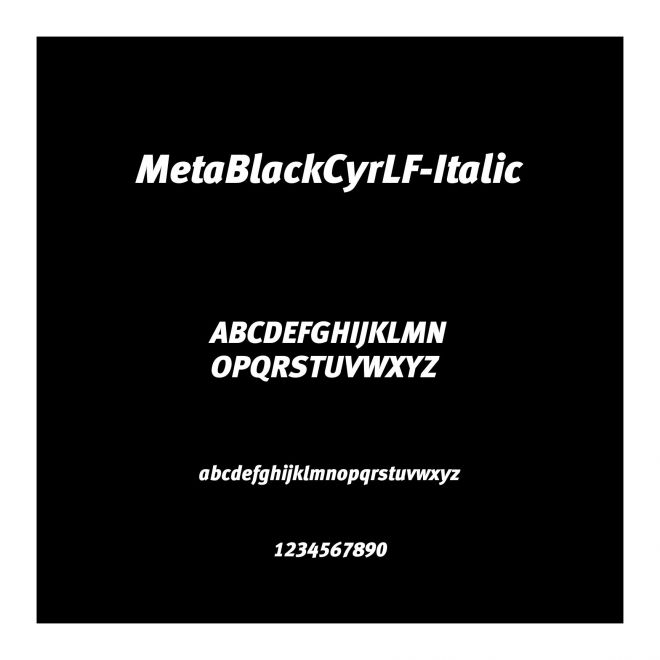 MetaBlackCyrLF-Italic