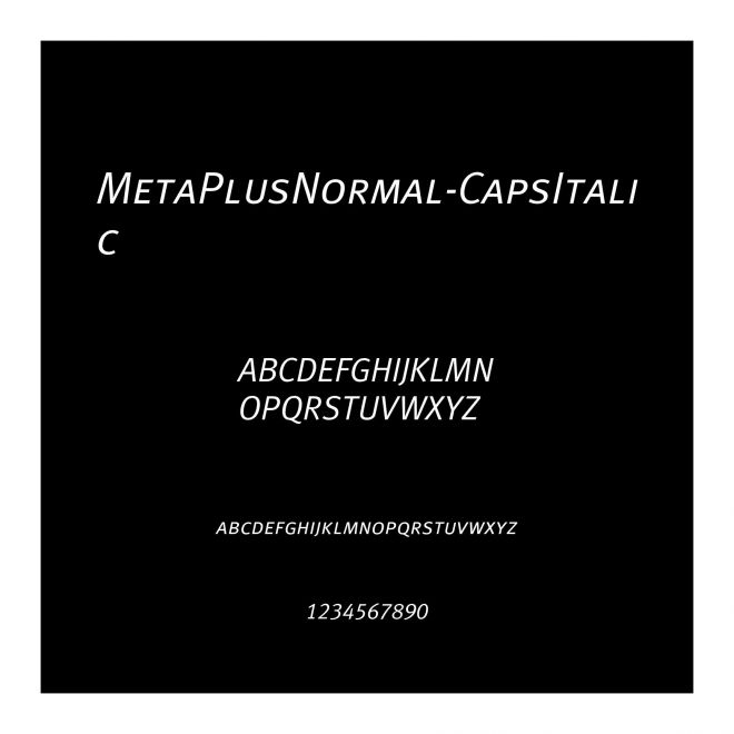 MetaPlusNormal-CapsItalic