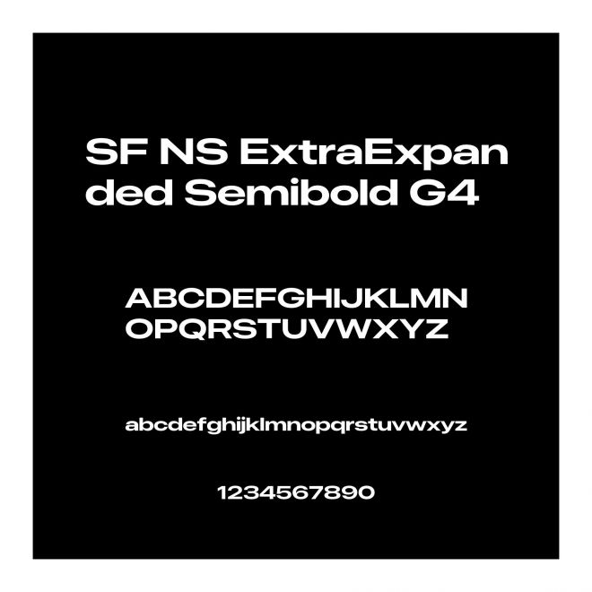 SF NS ExtraExpanded Semibold G4