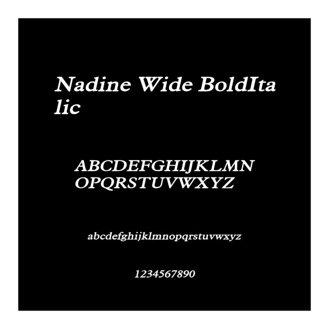 Nadine Wide BoldItalic