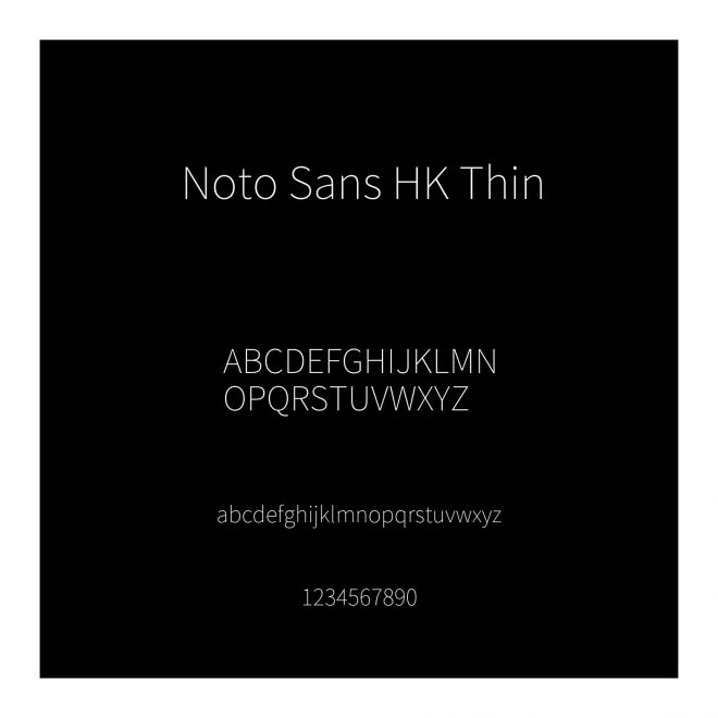 Noto Sans HK Thin