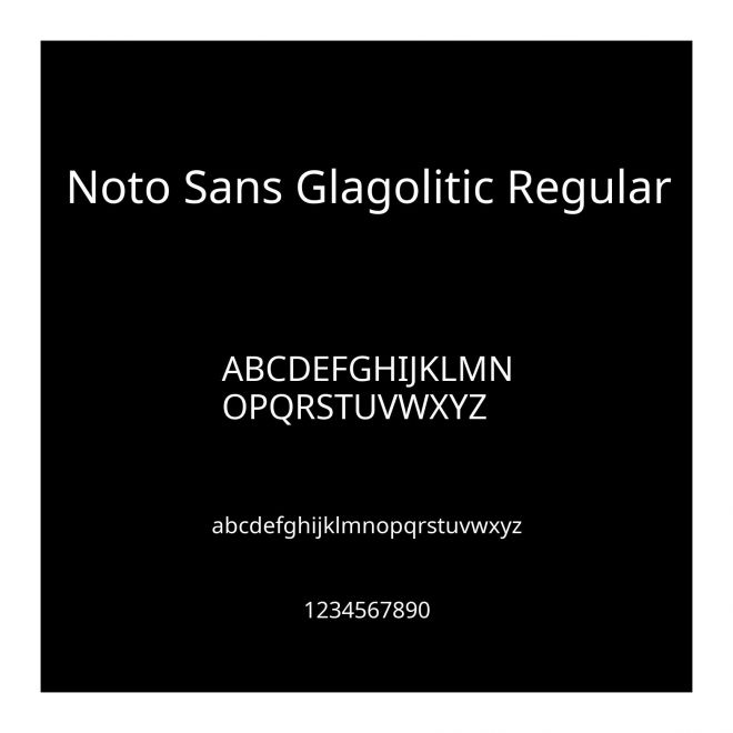 Noto Sans Glagolitic Regular