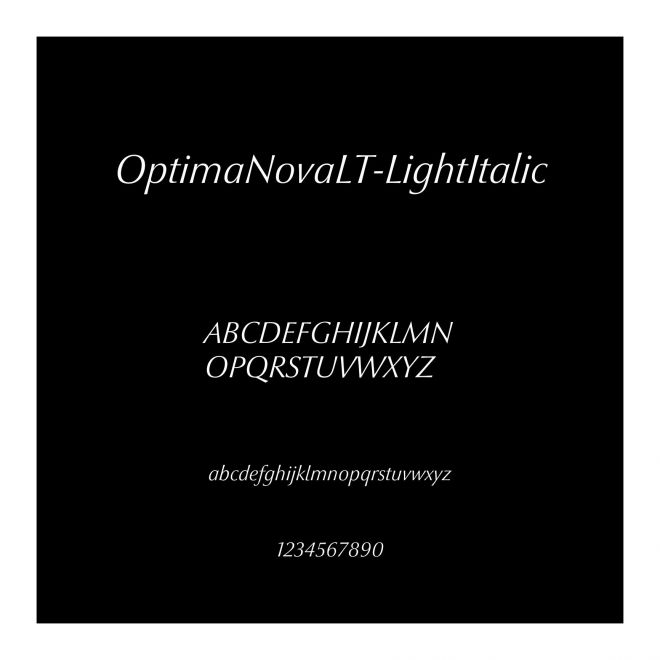 OptimaNovaLT-LightItalic