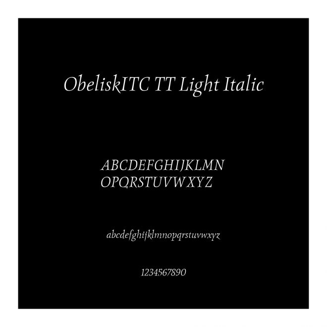 ObeliskITC TT Light Italic