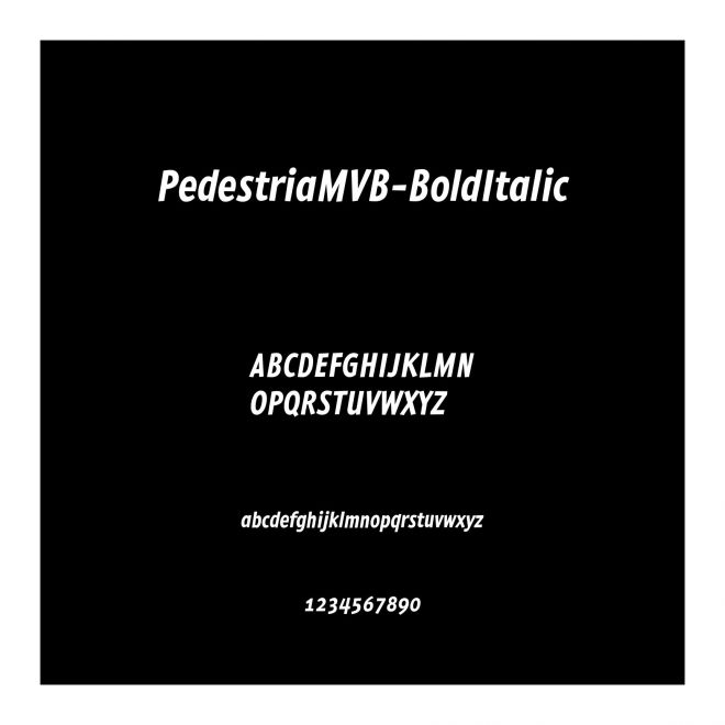 PedestriaMVB-BoldItalic