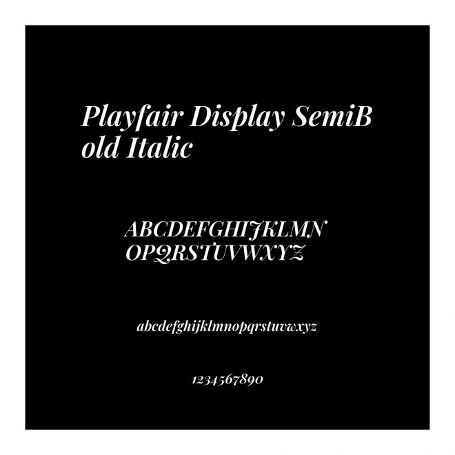 Playfair Display SemiBold Italic