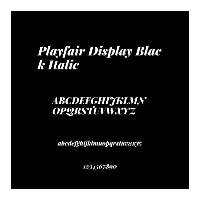 Playfair Display Black Italic