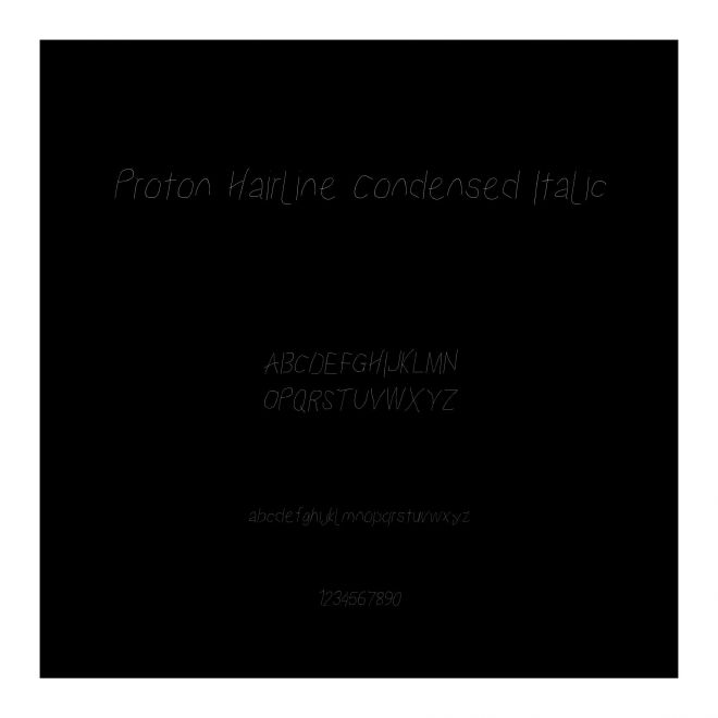 Proton Hairline Condensed Italic