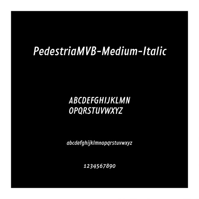 PedestriaMVB-Medium-Italic