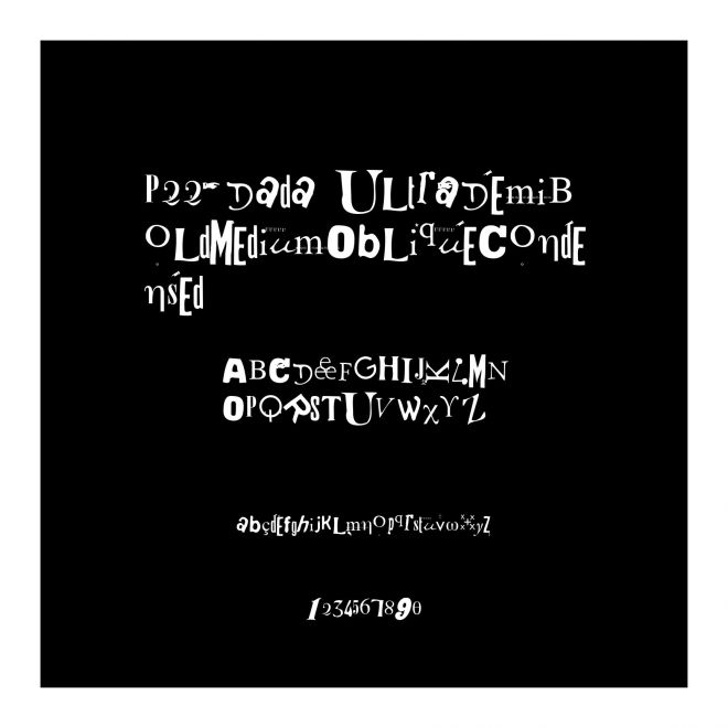 P22 Dada UltraDemiBoldMediumObliqueCondensed