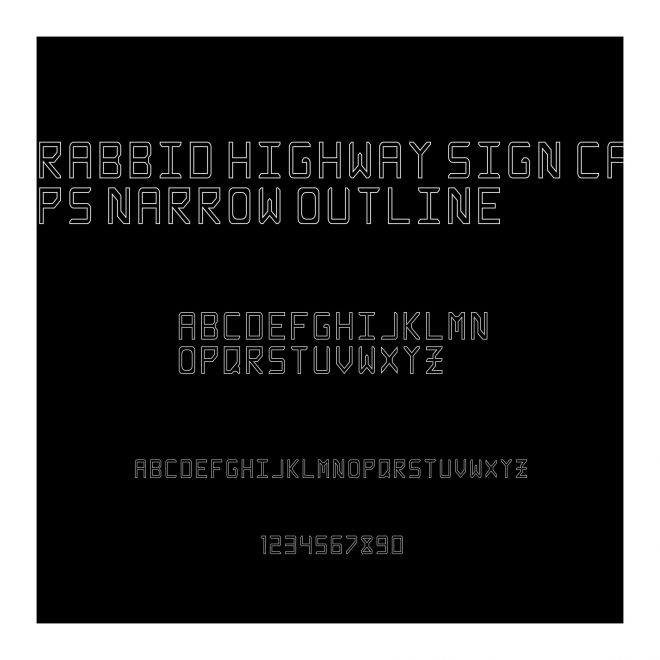 Rabbid Highway Sign Caps Narrow Outline