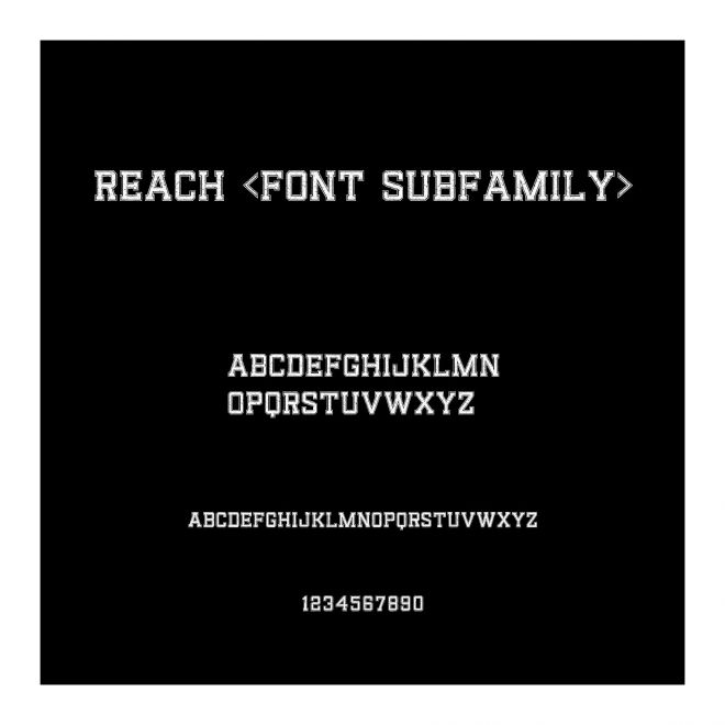Reach <Font Subfamily>