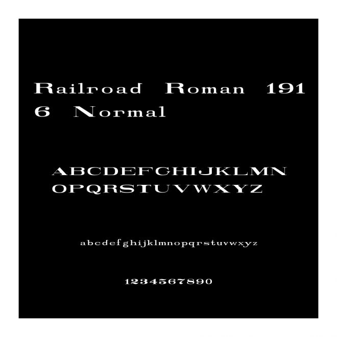 Railroad Roman 1916 Normal