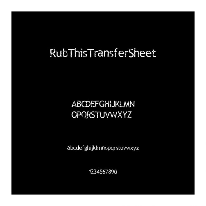 Rub This! Transfer Sheet