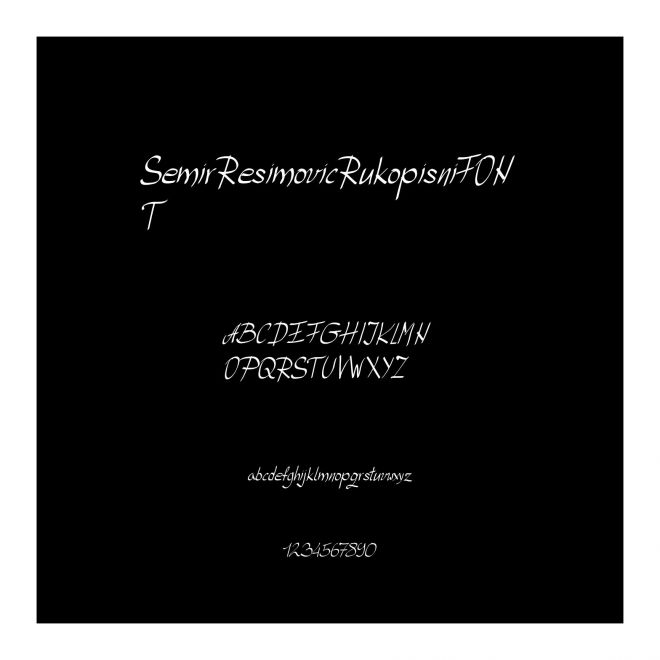 SemirResimovicRukopisniFONT