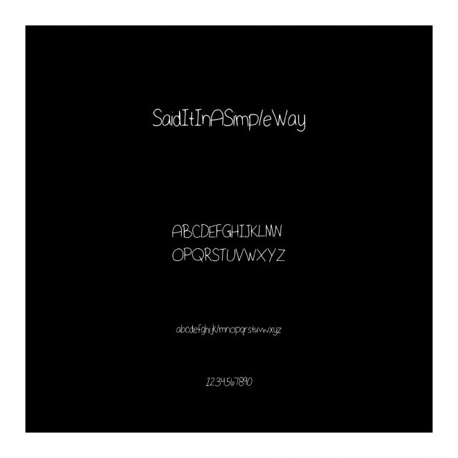 SaidItInASimpleWay