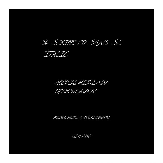 SF Scribbled Sans SC Italic