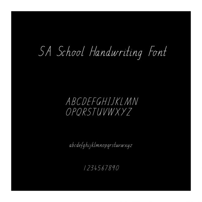 SA School Handwriting Font