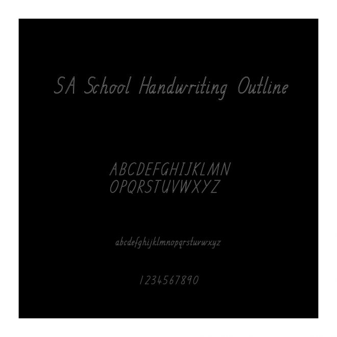 SA School Handwriting Outline