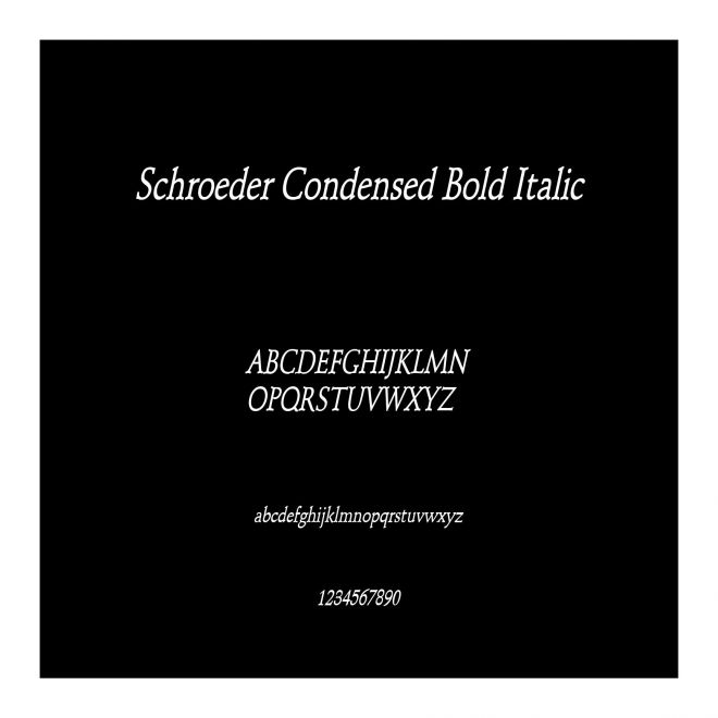Schroeder Condensed Bold Italic