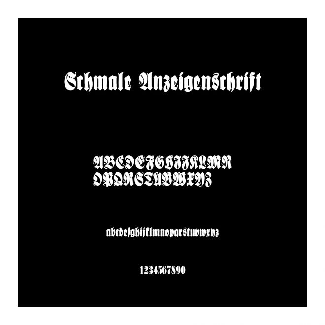 Schmale Anzeigenschrift