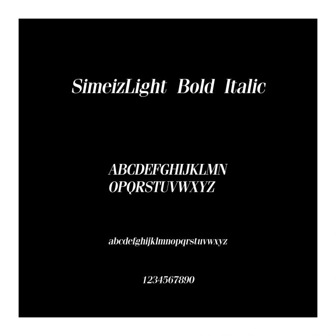 SimeizLight Bold Italic