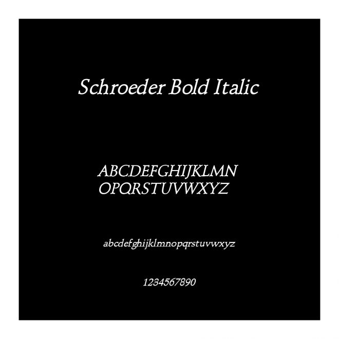 Schroeder Bold Italic