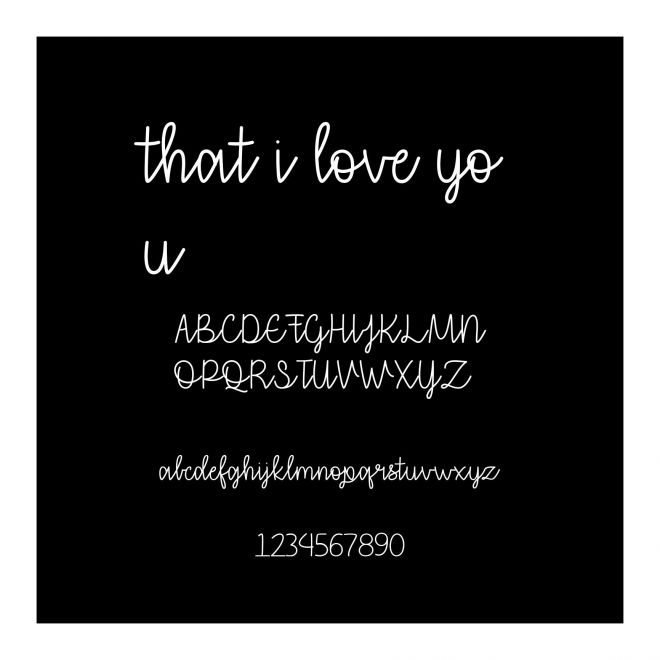 that i love you