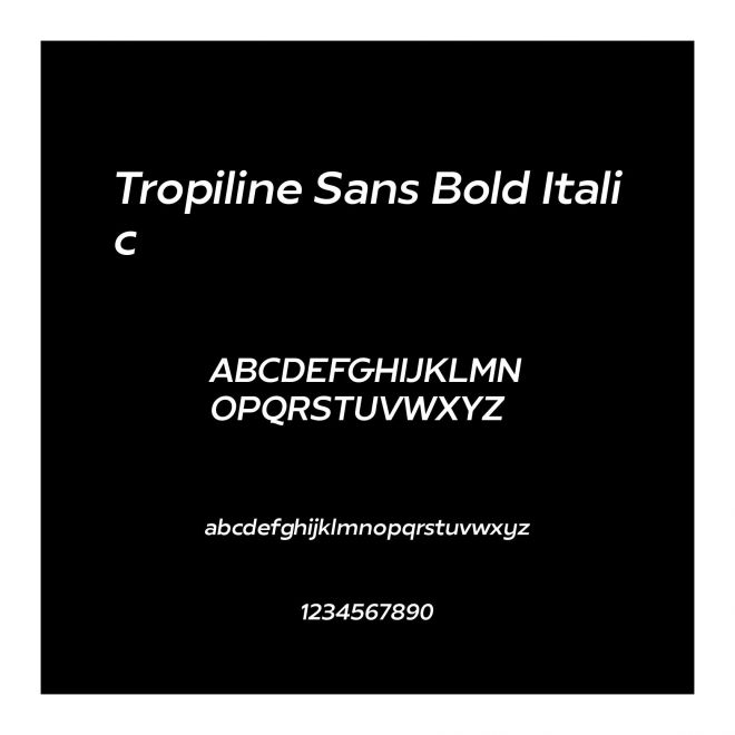 Tropiline Sans Bold Italic