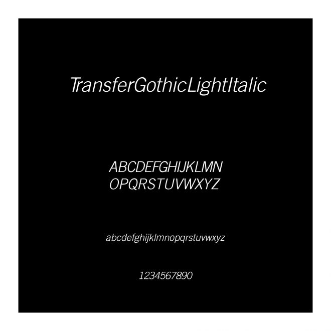 TransferGothic-Light-Italic