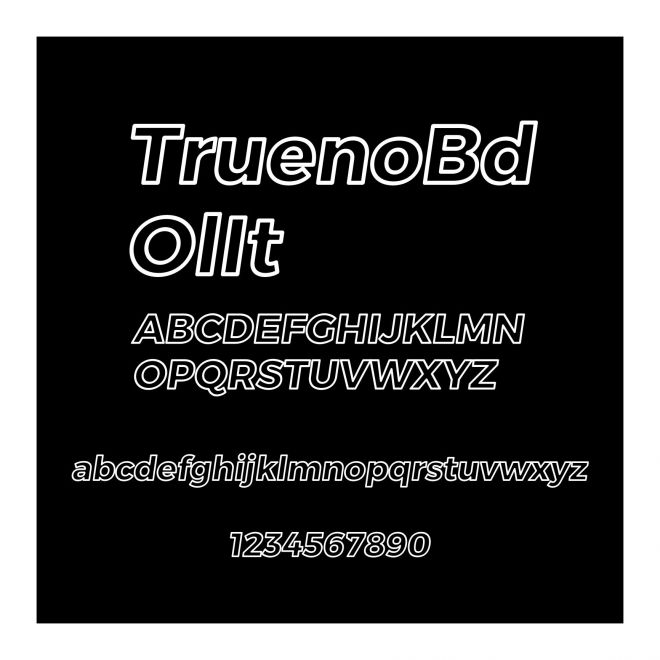 Trueno Bold Outline Italic