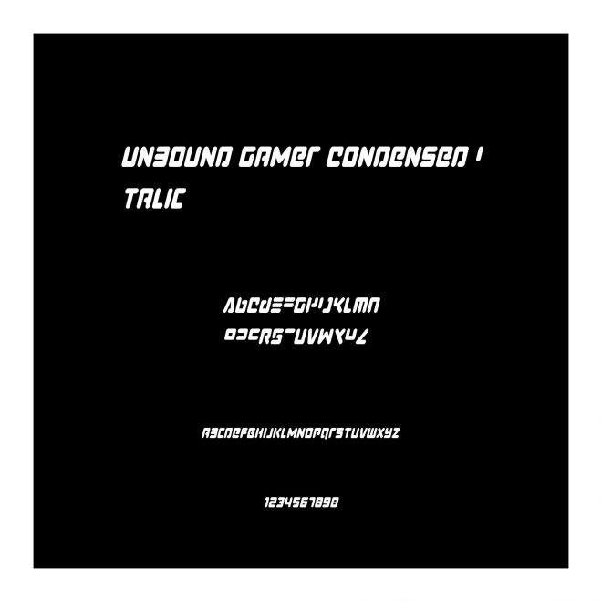 Unbound Gamer Condensed Italic