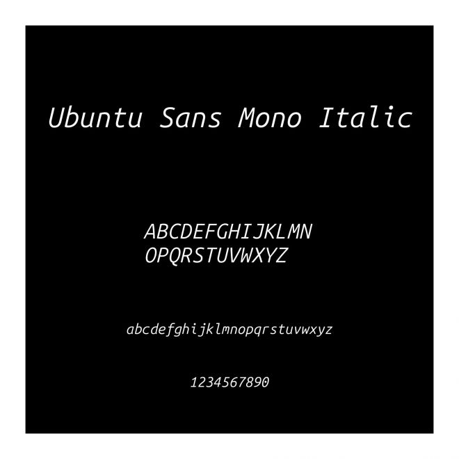 Ubuntu Sans Mono Italic