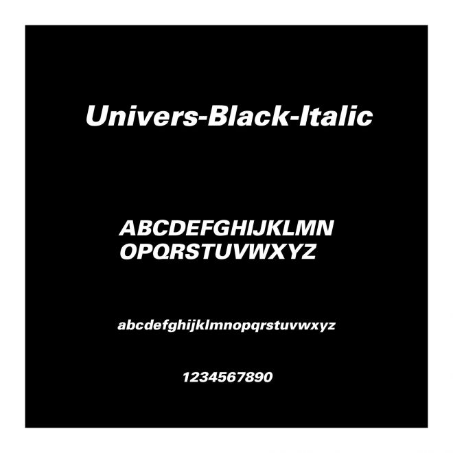 Univers-Black-Italic