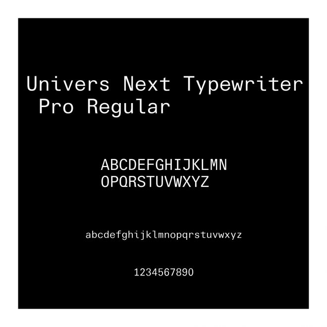 Univers Next Typewriter Pro Regular