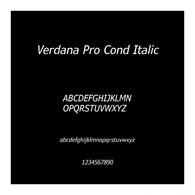 Verdana Pro Cond Italic