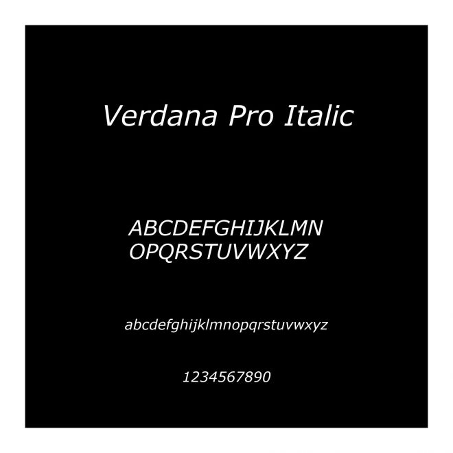 Verdana Pro Italic