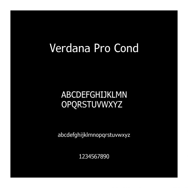 Verdana Pro Cond