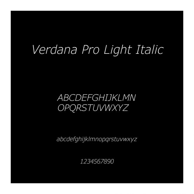 Verdana Pro Light Italic